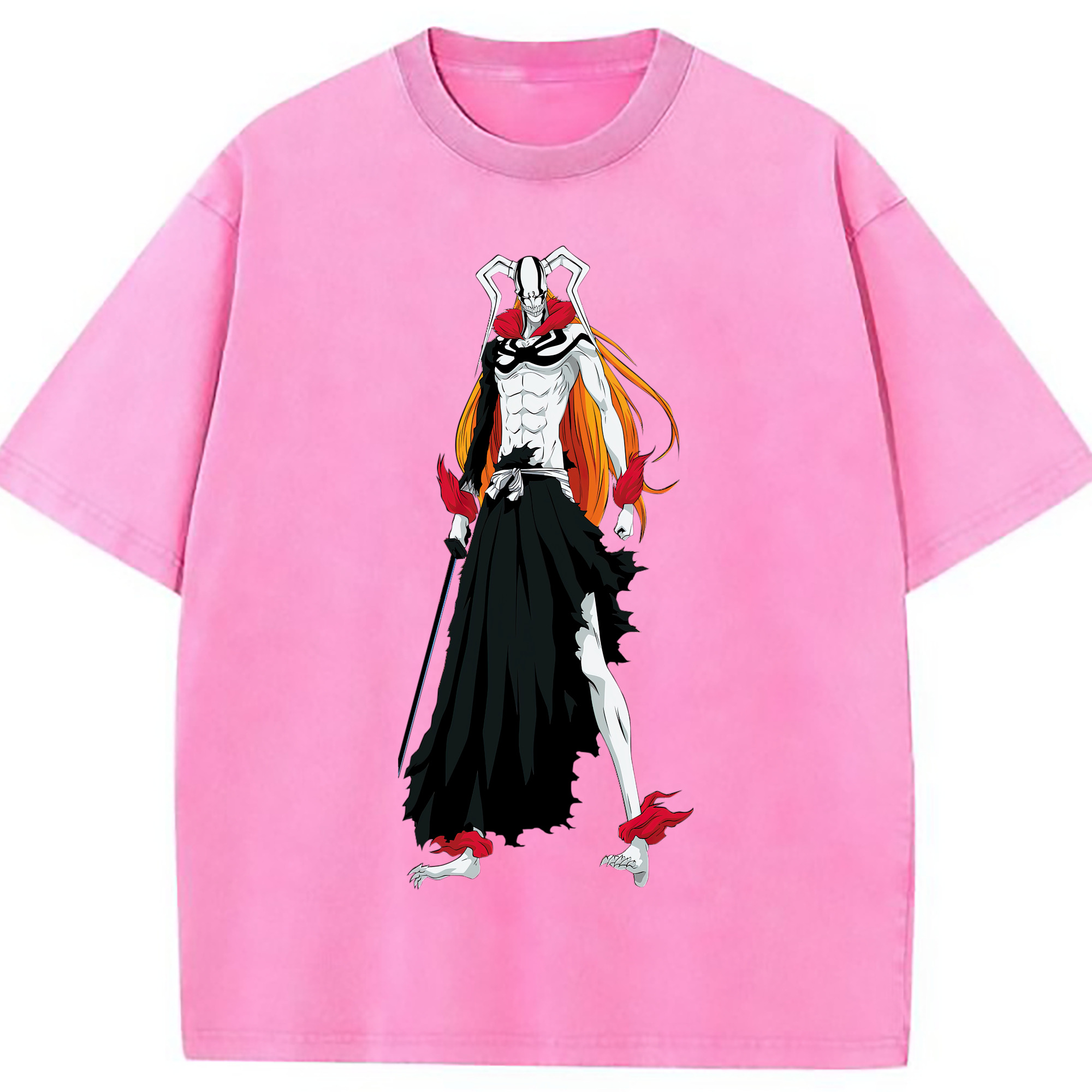 （画像用） ブリーチ 黒崎一護（くろさき いちご）BLEACH Kurosaki Ichigo 綿100% ヴィンテージ風 半袖Tシャツ（フロントプリント）